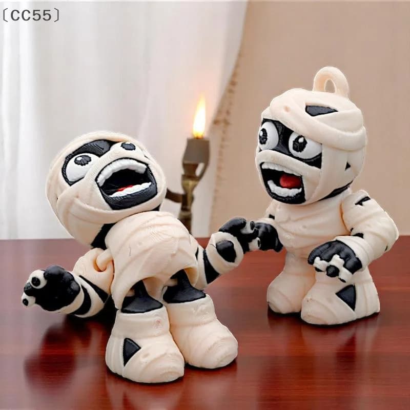 maveraCC55 Organificato Mummia Action Figures Ornamento Modello mobile congiunto Decorazione del desktop Portachiavi per bambole Ciondolo per borsa Regalo di Halloween