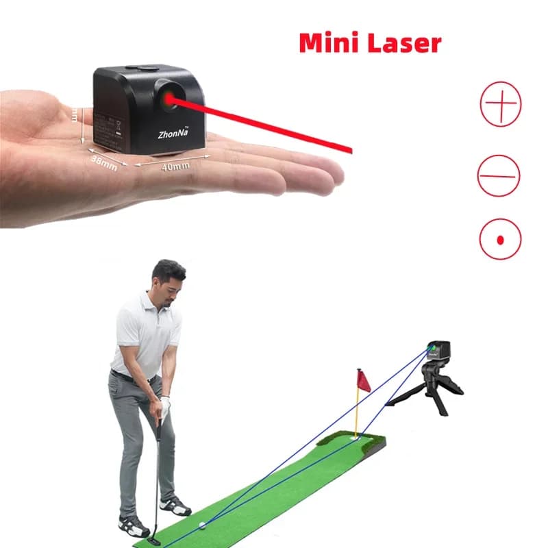 Portable Mini Laser Indoor Golf aid With Bright Red/green battery, Single Shape,USB charging with strong magnetic adsorption