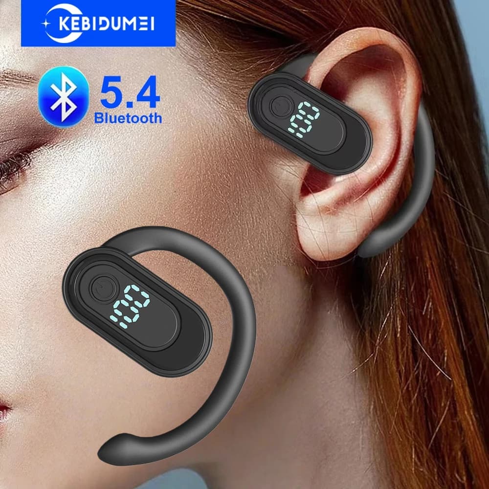 Gancio per l'orecchio Cuffie Bluetooth 5.4 Auricolare wireless a orecchio singolo Cuffie stereo HiFi con riduzione del rumore Auricolari impermeabili per Huawei