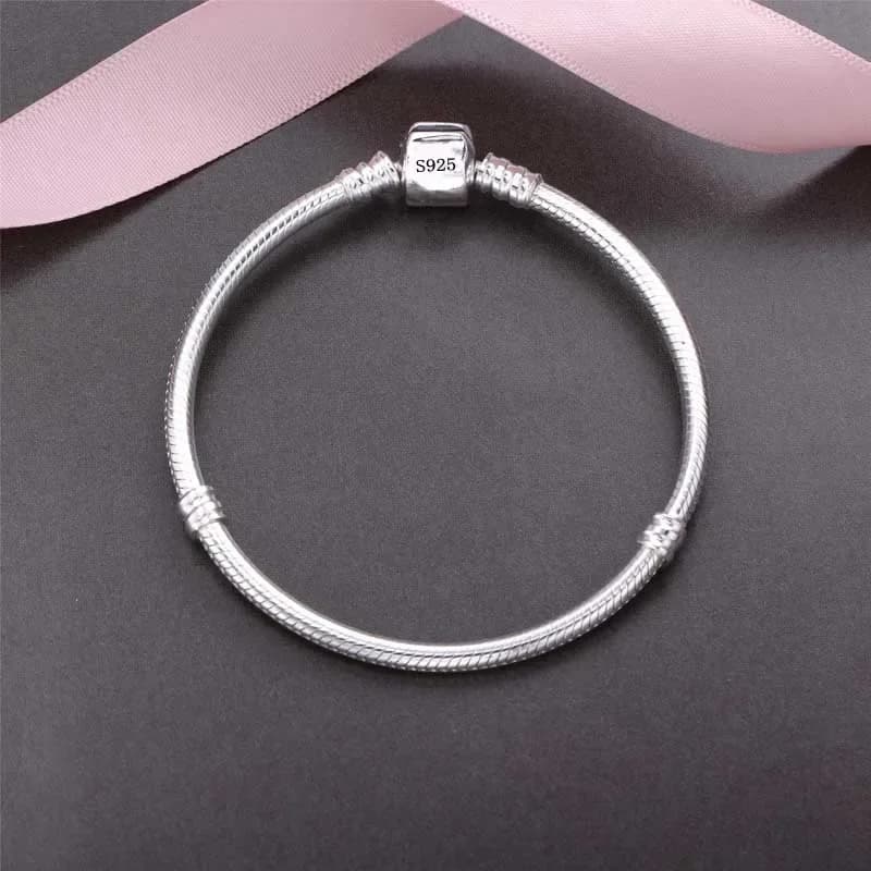 Handmade Original Fine Jewelry 925 Sterling Silver Snake Bone Charm Bracelet For Women, Soft Smooth Polished Stackable Snake Chain Wrist Jewelry Daily Dating Wedding Party Birthday Valentine Mother’s Day Gift Wholesale Dropshipping