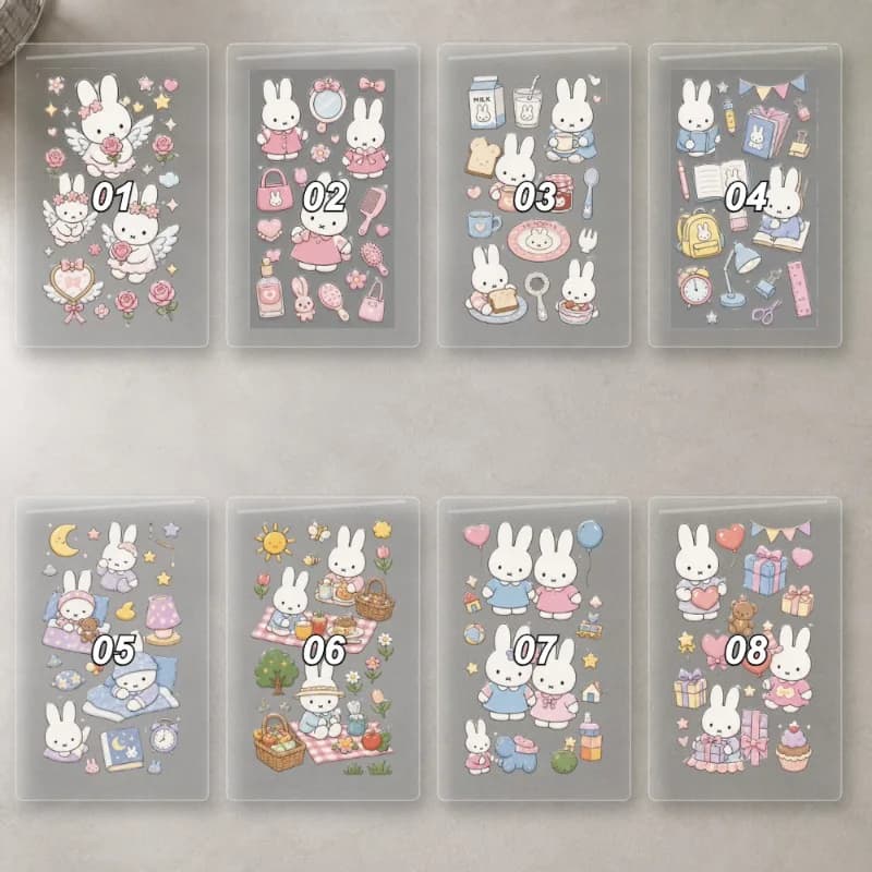 Cartoons Kawaii New Style Stickers for Water Bottles Phone Cases Tablets Stationery Boxes Lunch Boxes Decorative Simple Miffy