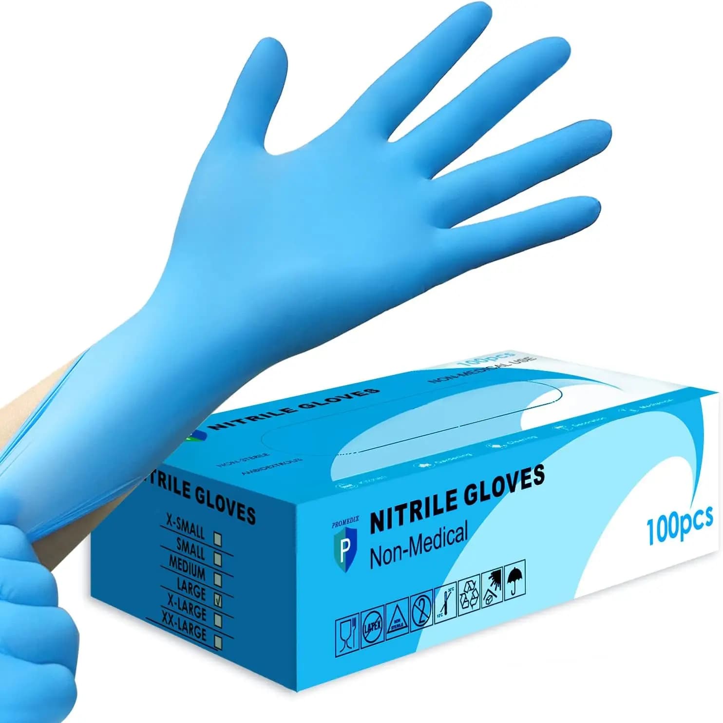 Nitrile Disposable Gloves,4mil-100 Count,Gloves Disposable Latex Free,Powder Free for Cooking,Household,Food safe