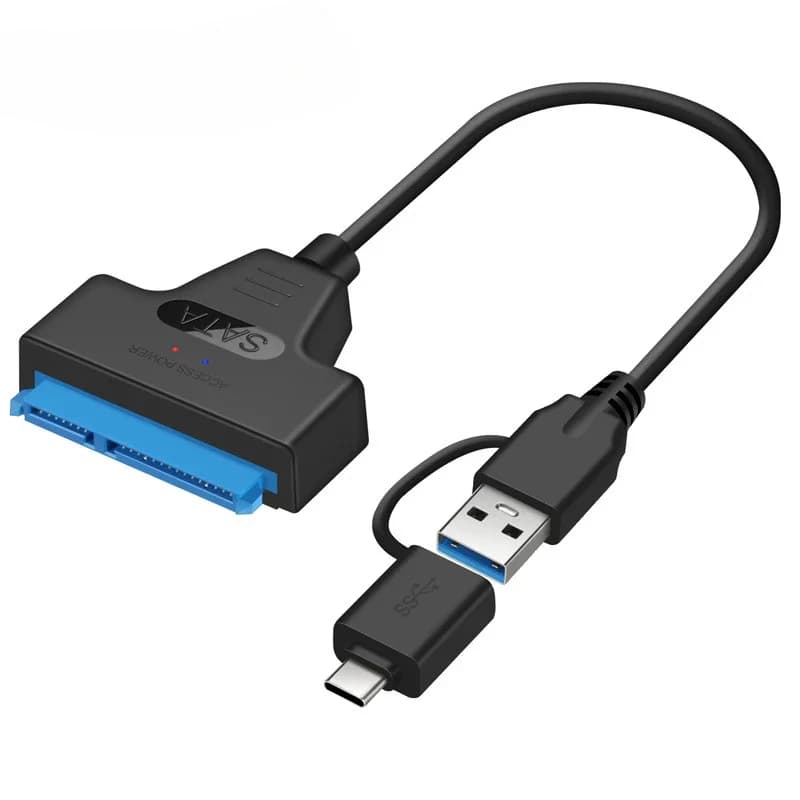 Cavo Sata III a 22 pin Supporto disco rigido SSD HDD esterno da 2,5 pollici Fino a 6 Gbps Cavo adattatore Sata a USB 3.0/2.0/Tipo C