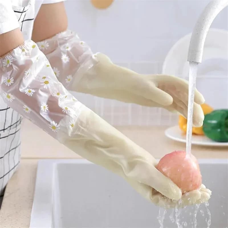 Guanti in gomma impermeabili per lavori domestici, guanti per la pulizia della cucina, guanti in lattice per lavare i piatti e il bucato, resistenti all'usura