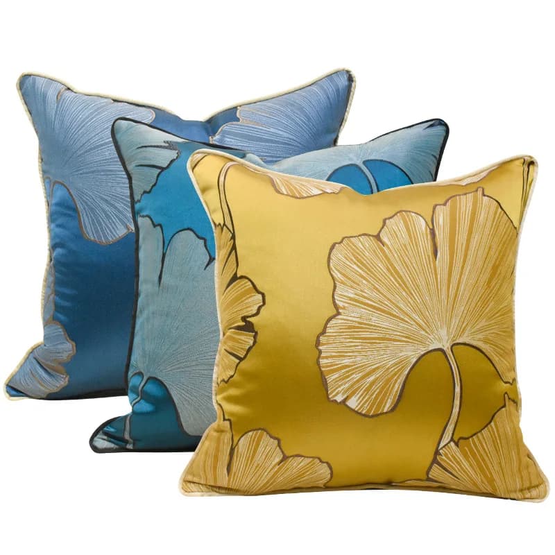 Luxury Design Sofa Pillow Sheet Ginkgo Leaf Pillow Sheet For Hotel Sofa Bedroom Decoration 30x50 45x45 50x50 40x60 cm