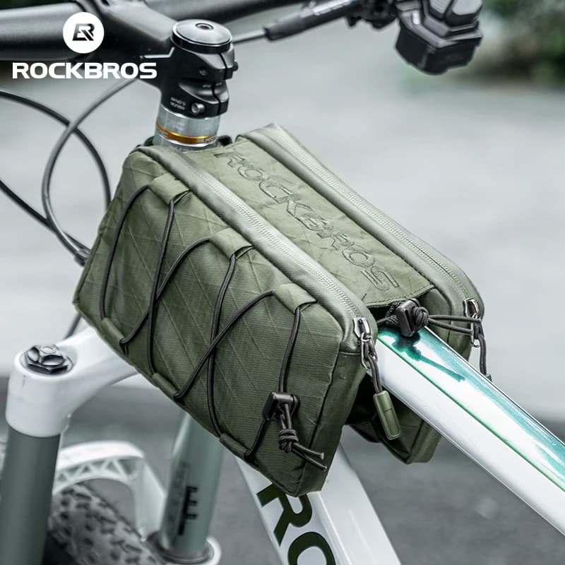 ROCKBROS Bike Bag Top Tube Bag Floating Installation Method Cycling Saddlebags Bicycle Pannier Bag Large Capacity Equipment