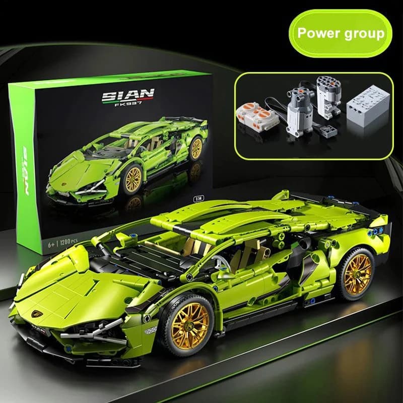 Tecnico Super Velocità Sport Auto Building Block Modello Veicolo telecomandato Assemblare Mattone Decorazione da scrivania Giocattoli per bambini Regalo per adulti