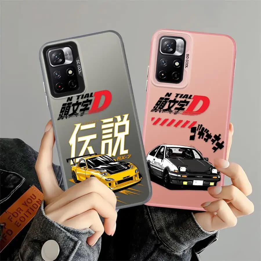 Custodia per Telefono Xiaomi Poco C51 C50 X3 NFC C61 X3 Pro, Cover Morbida con Motivo Initial D Anime Auto Cool
