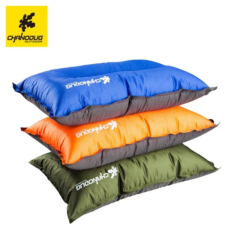 Cuscino da Viaggio Autogonfiabile Portatile con Schiuma ad Alta Resilienza, Cuscino Gonfiabile Compatto per Campeggio e Escursionismo