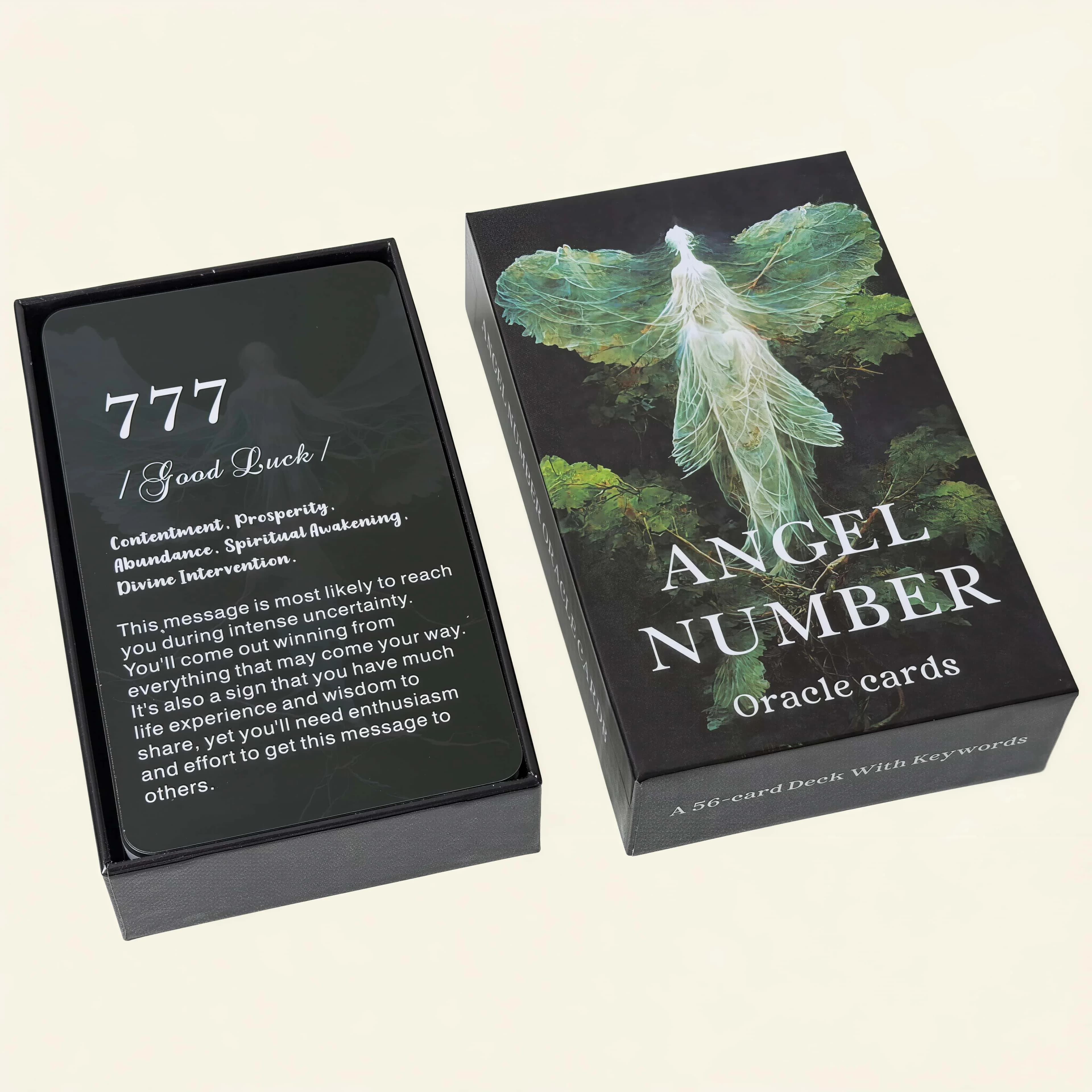 56 Carte Oracolo con Numeri Angelici in Inglese, Riflessione Spirituale, Serie Tarocchi, Guida per l'Amore e la Carriera.