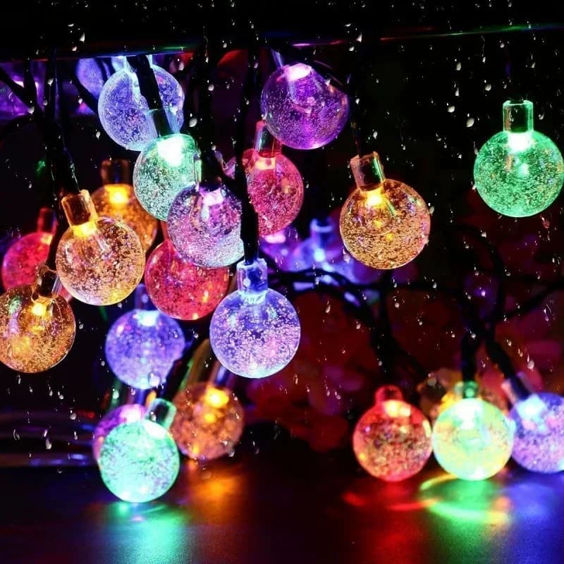 Luci a stringa solari a forma di ape a sfera a bolle a LED Luci da fata impermeabili per esterni per patio Giardino Cortile Pasqua Natale Decorazioni di nozze
