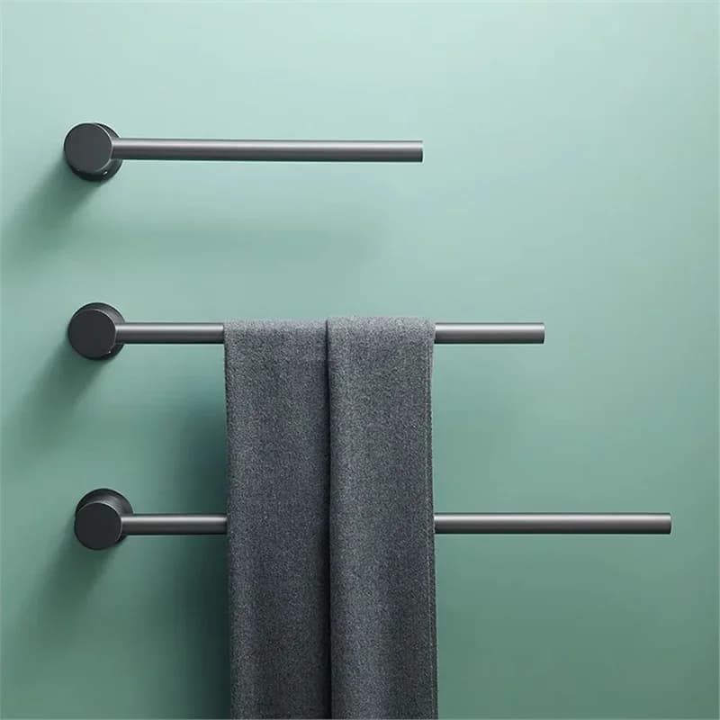 All Copper Bath Towel Rack, Art Style, Perforation-free, Multifunction Towel Bar, Bathroom Light, Moisture-proof Storage Racks