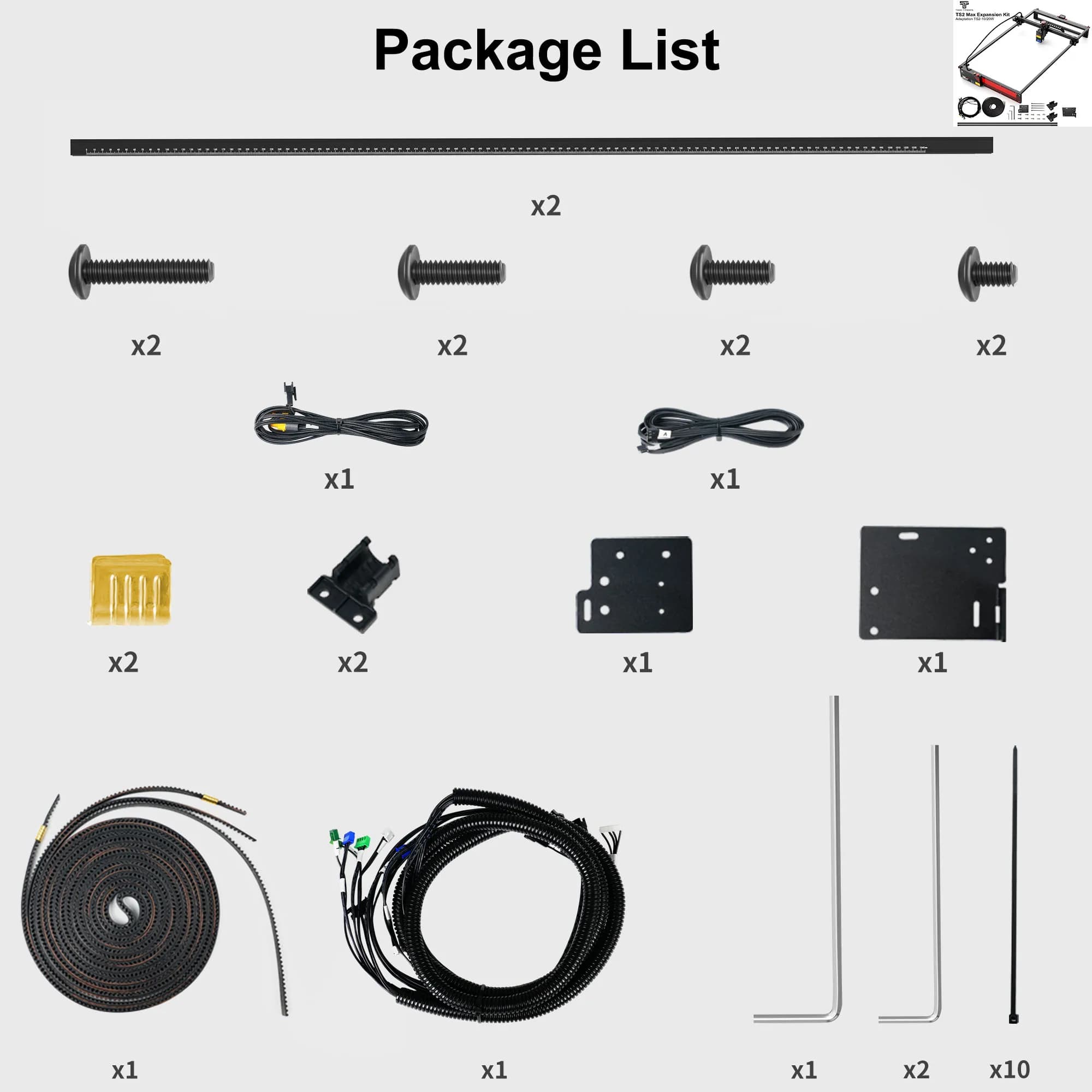 Kit di Espansione Area Incisore Laser TWO TREES TS2 450*900mm, Kit di Estensione Asse Y per Macchina Incisore TS2-10W TS2-20W