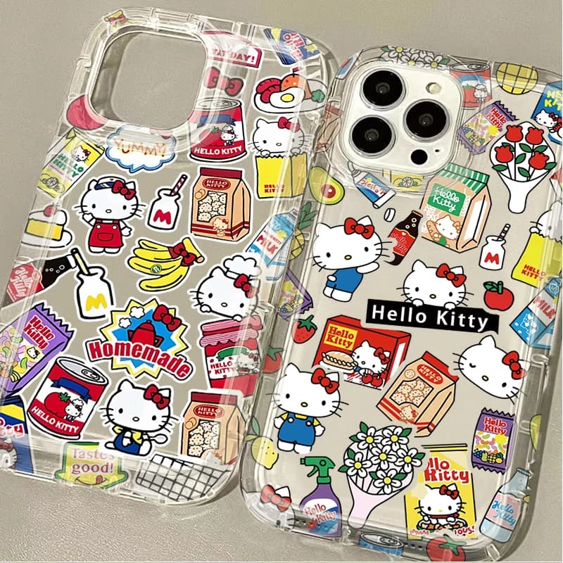 Splendida custodia trasparente con etichetta Sanrio Hello Kitty per Samsung Galaxy A05 A05S A53 A34 A24 A14 A13 A23 A33 A73 A32 A52 A52S A72 Cover