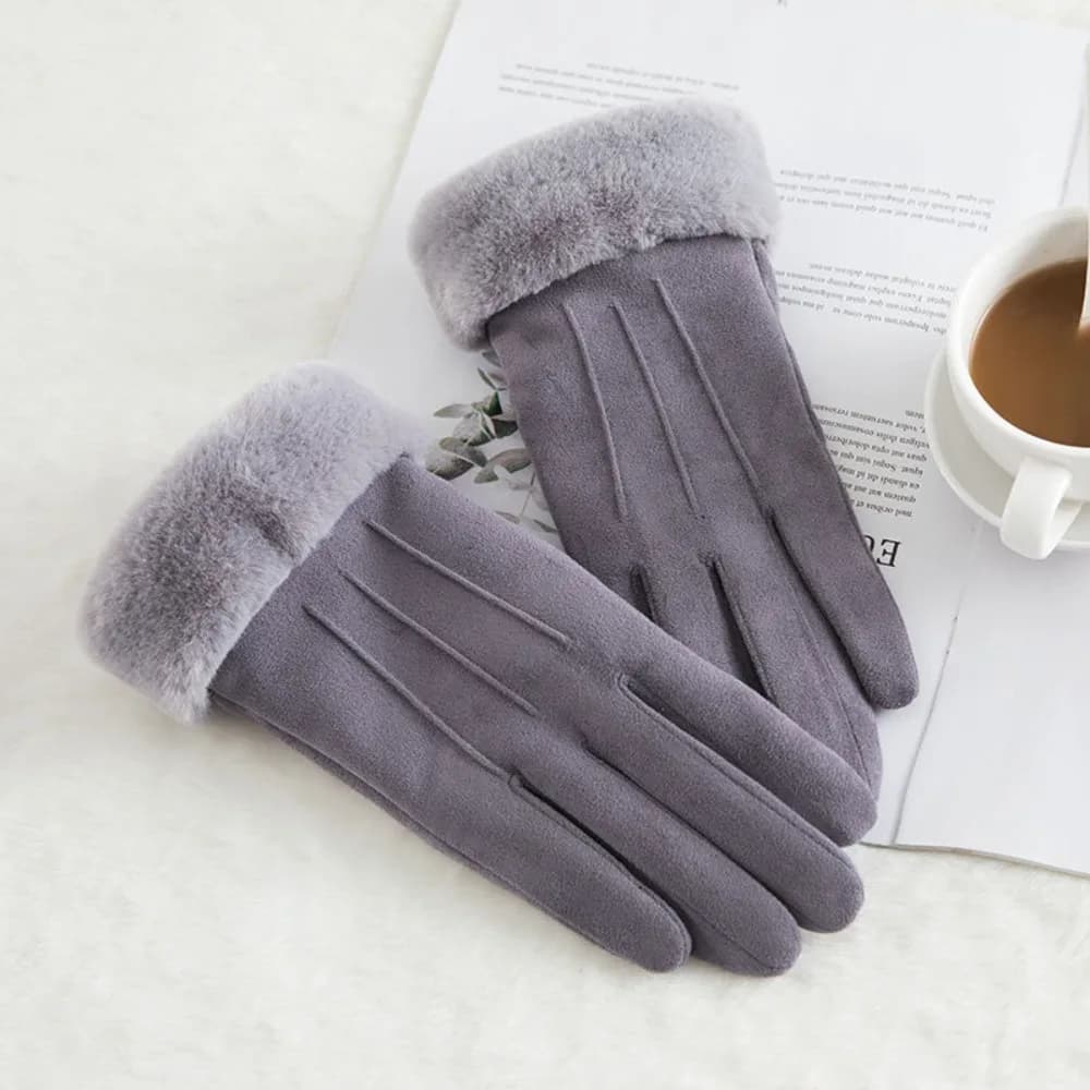Guanti in pelle scamosciata antivento spessi Touch Screen Guanti sportivi comodi da ciclismo Guanti invernali da donna morbidi e caldi da sci