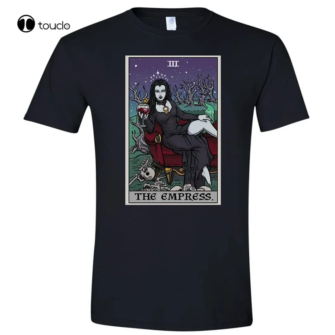 Maglietta della carta dei tarocchi dell'imperatrice, vampiro, regalo per coppia gotica di Halloween, re e regina