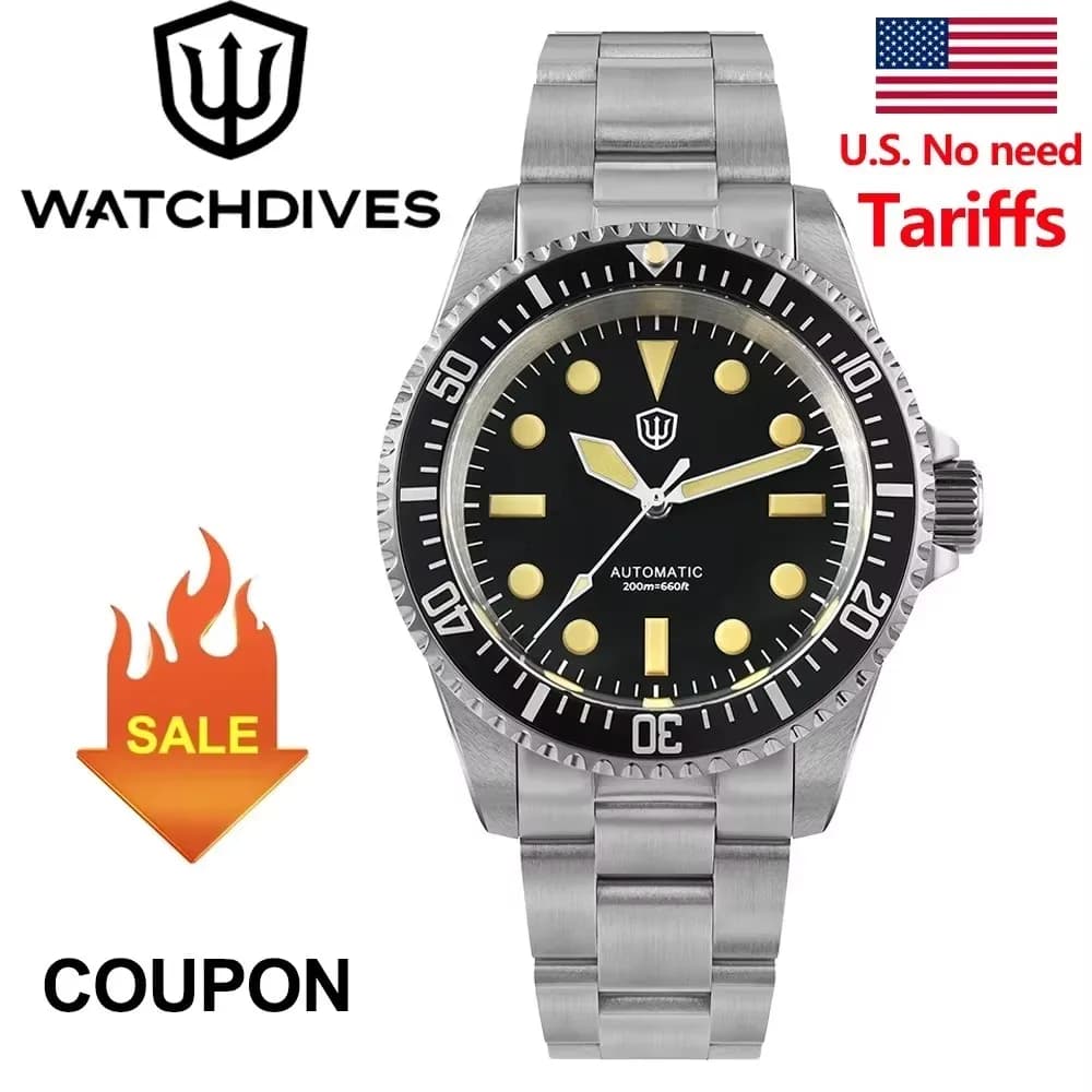 Watchdives WD5513 38mm Orologio subacqueo NH35 Movimento automatico 20Bar Impermeabile Zaffiro luminoso Vintage Sub Orologi da uomo Reloj