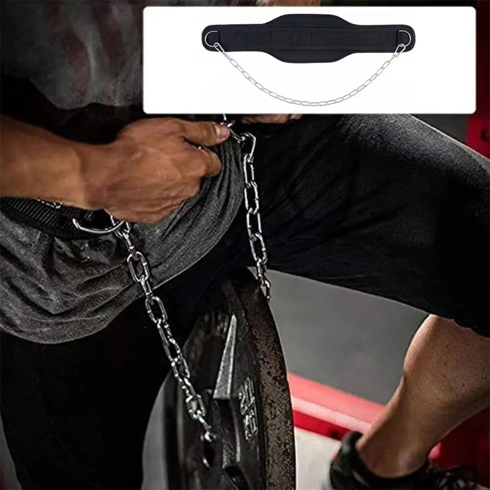 Cintura per Trazioni a Doppio Strato con Pesi, Regolabile e Rinforzata, per Sollevamento Pesi e Allenamento Muscolare