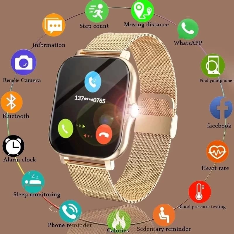 KESHUYOU 2025 Nuovo Smart Watch Bluetooth Chiamata Messaggio Avviso Lettore musicale Cardiofrequenzimetro Pedometro Smart Watch per Android IOS