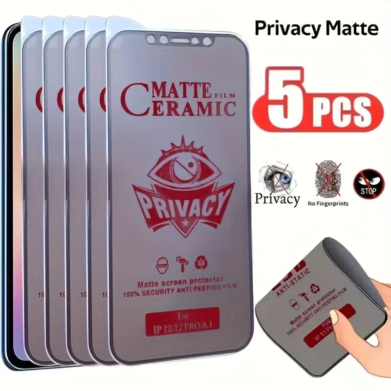 5PCS Protezione Dello Schermo Privacy In Ceramica Opaca Per Samsung Galaxy S25 Ultra S24 FE S23 Plus S22 S21 S20 FE Pellicola Protettiva Morbida
