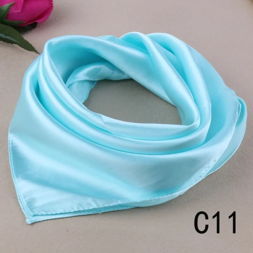Fashion 60*60cm Silk Scarf Solid Color Elegant Neck Wrap Imitation Silk Bandana Neckerchief Women