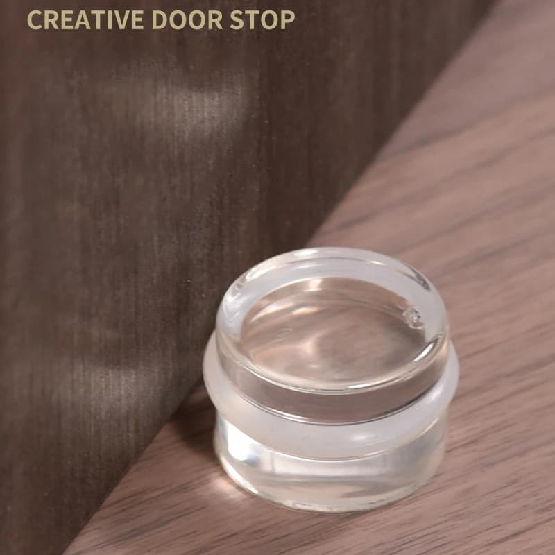 Fermaporta in Silicone Trasparente Senza Foratura, Protezione Antiurto per Ufficio e Casa, Accessorio per la Sicurezza Domestica