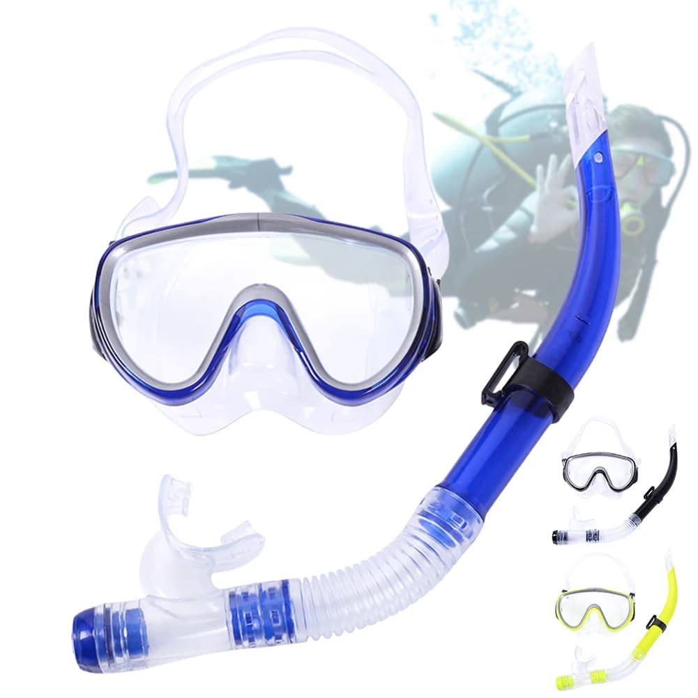 Set Mask and Fashion Dive Mouth, Adjustable Underwater Mask Anti-loss, Swimwear Anti-Apartment for Swimming and Snorkeling