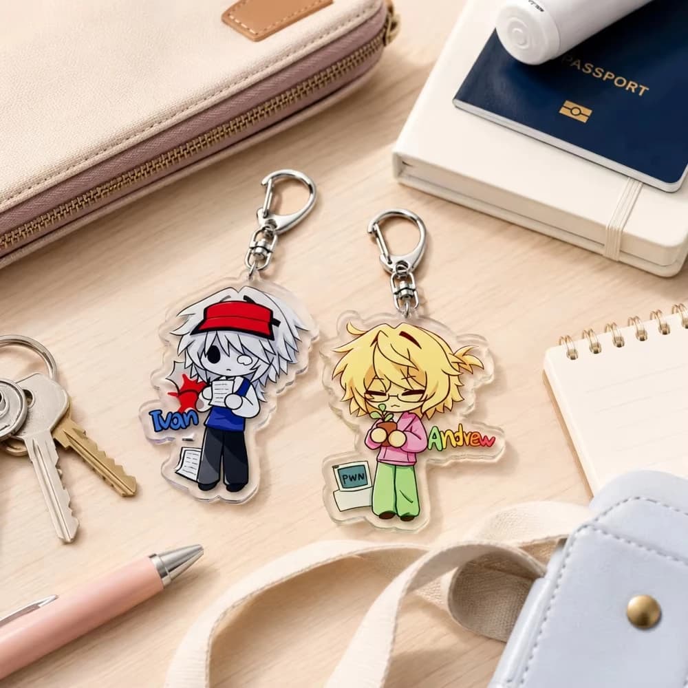 for Bad Things Game Periphera Ivan Andrew Acrylic Keychain Backpack Accessories Cute Decoration Pendant Exquisite Festival Gift
