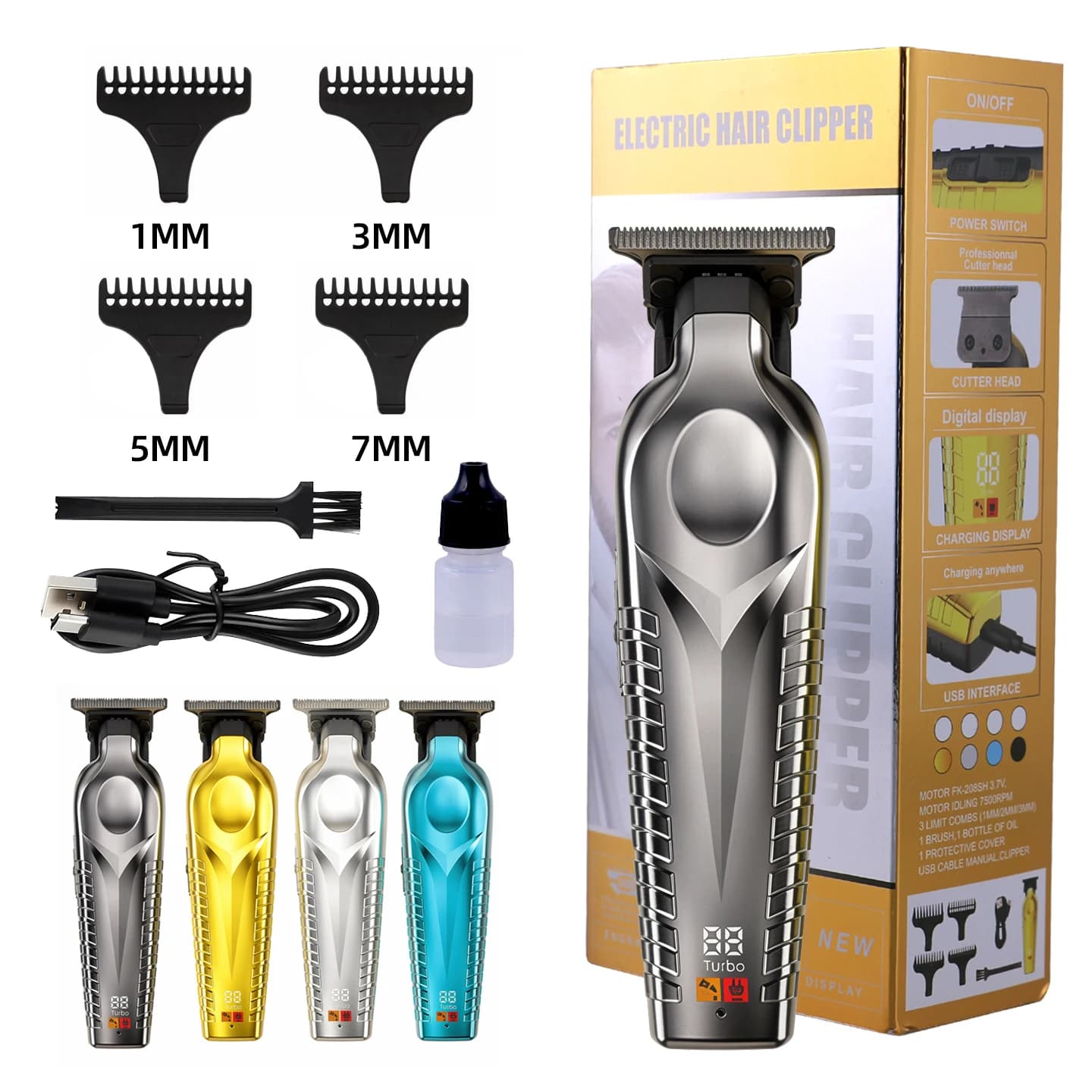 OMUONE 2026 New Professional Hair Clipper Rechargeable Electric Trimmer For Men Beard Cutting Machine Haircut Machine