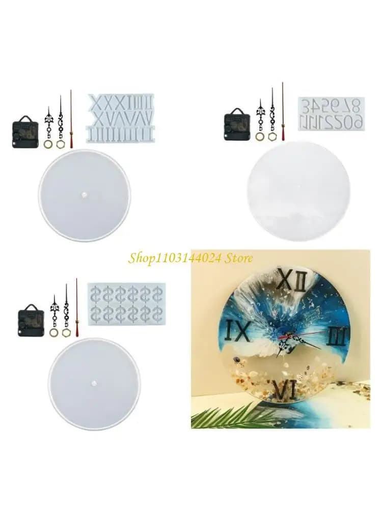 N5KE Epoxy Resin Clock Casting Mold Flexible Silicone Home Decor Resin Mould Supplies
