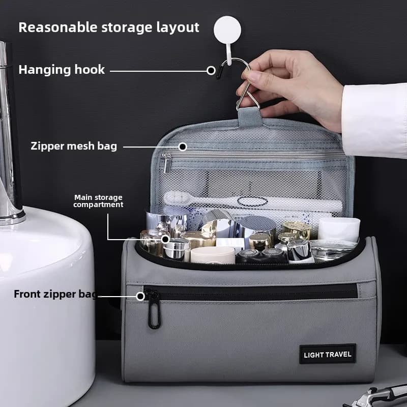 Elite Series Cosmetic Bags Trendy Men's Hand-Held Makeup Bag High-Quality Travel Cosmetics Organizer Hanging Toilet Storage Bag