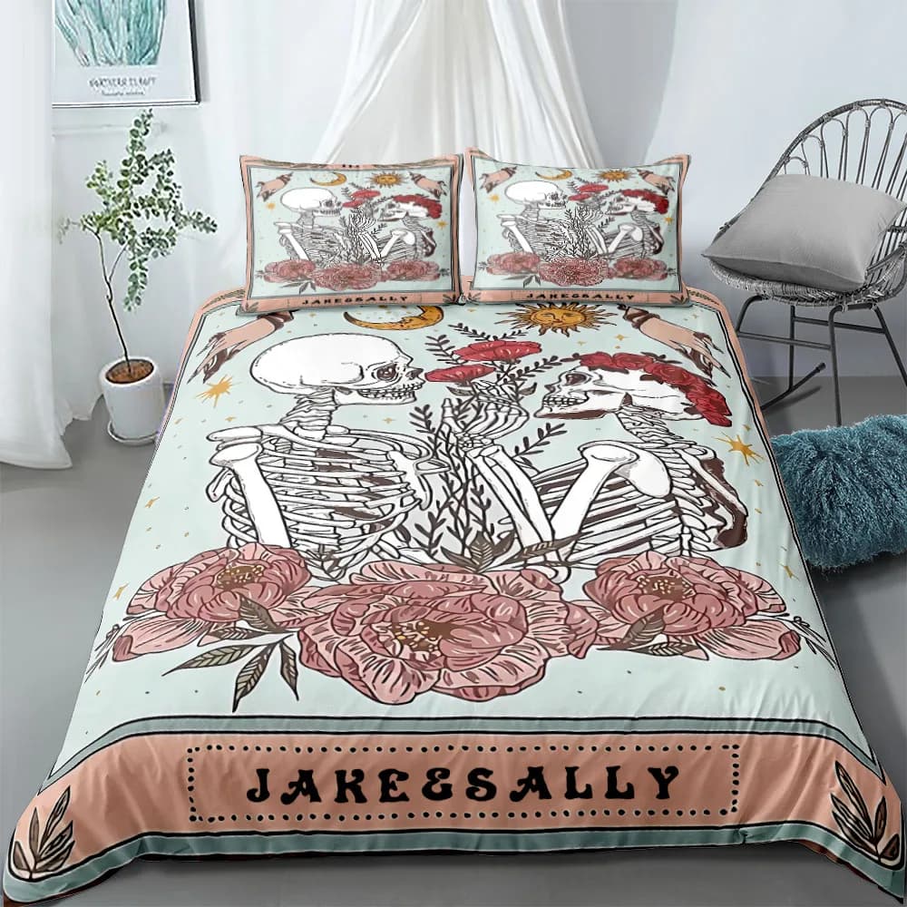 Set copripiumino Sally e Jake Lovers Set biancheria da letto matrimoniale singolo king size king size americano