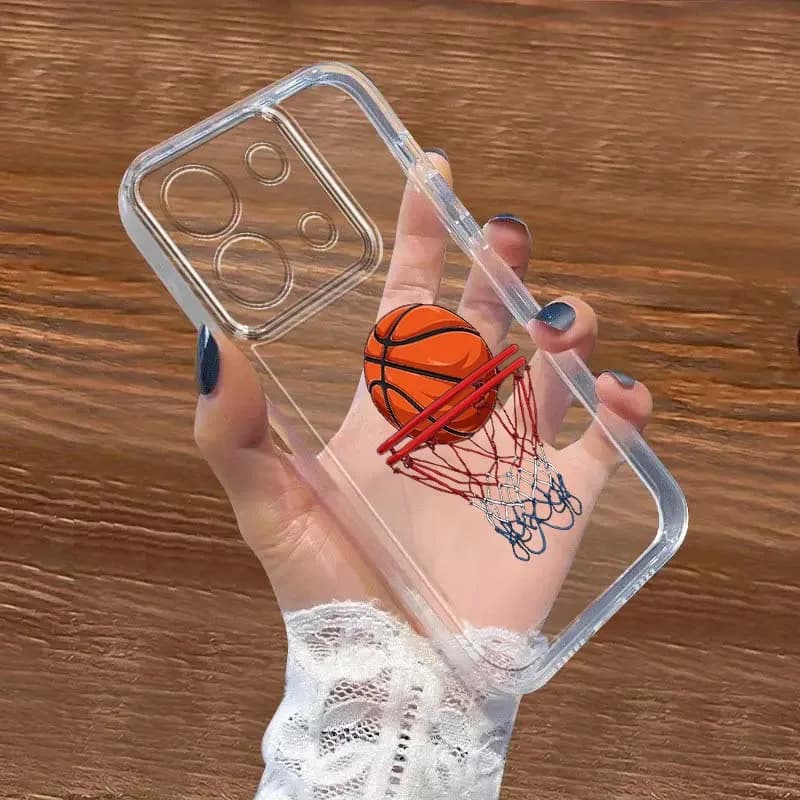 Fantastici motivi a tema basket per Xiaomi Redmi 10 11 K30 K40 K50 K60 K70 Pro Prime Plus Ultra Zoom 5G, custodia trasparente in TPU per telefono