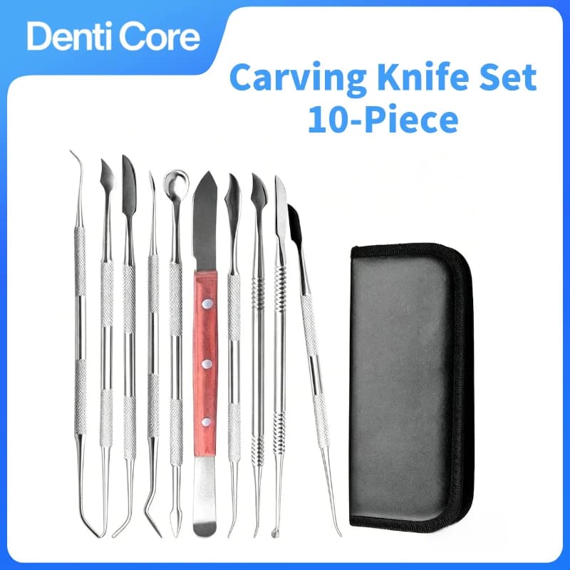 10Pcs Dental Carving And Filling Kit Wax/Resin Tools Set for Crown And Bridge Work