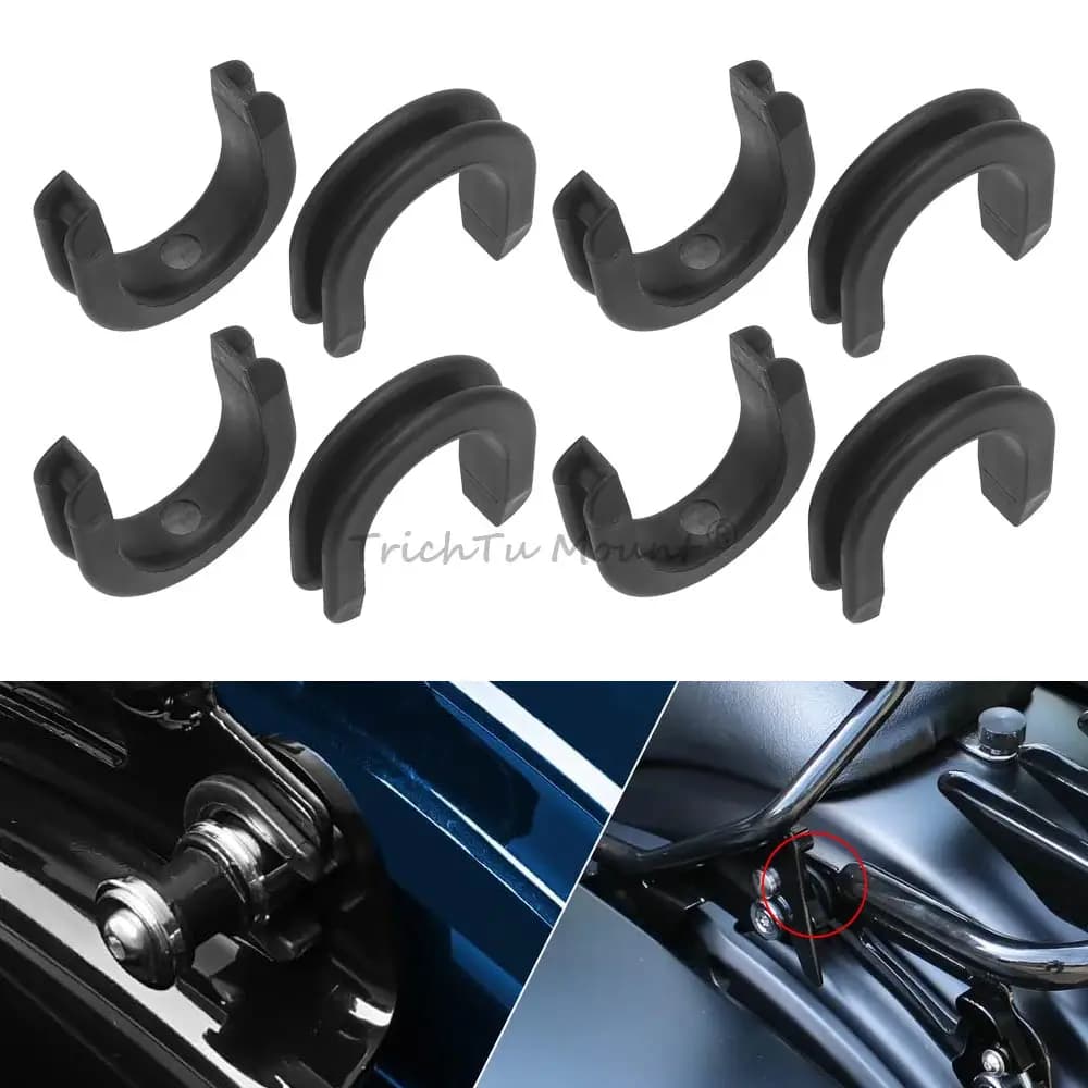 Per Harley Touring: Portapacchi Moto, Schienale Sissy Bar, 8 Pezzi Staffe di Montaggio Laterali, Boccole in Plastica ABS