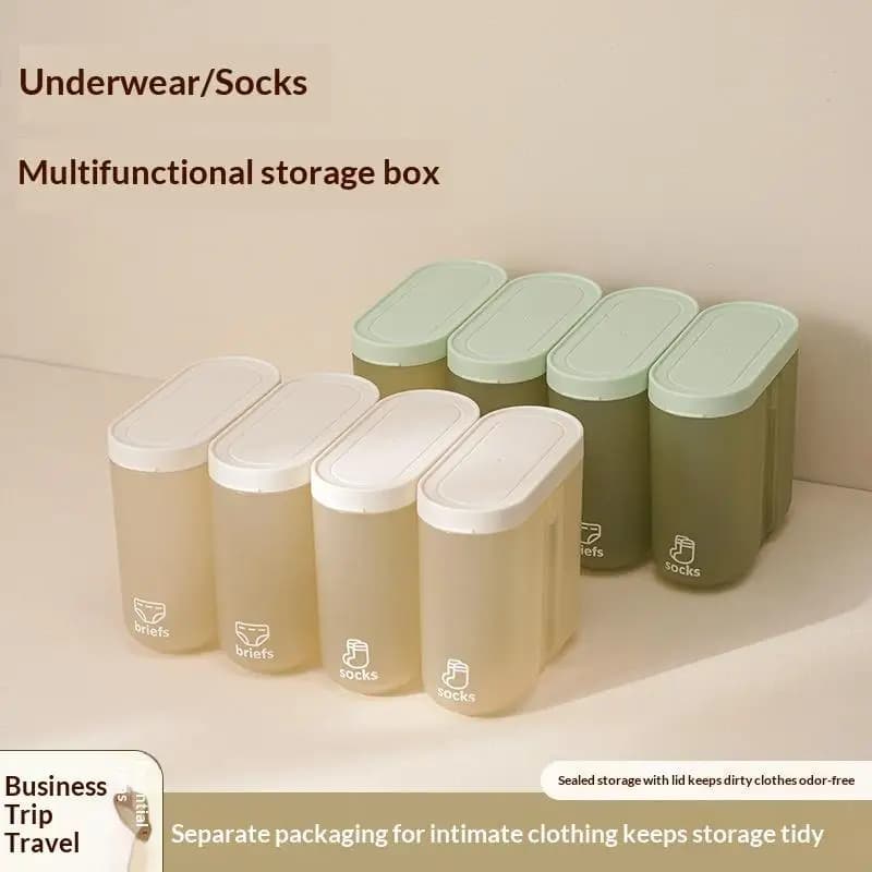 Portable Sealed Storage Box For Travel Underwear Socks Home Business Trip Use
