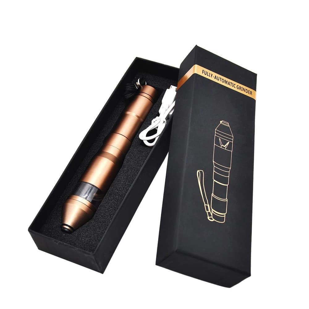 Set di scatole regalo ricaricabili USB elettriche bichurst grinder per fumatori smerigliatrice in alluminio stile penna per spezie multi-colore opzionale herb