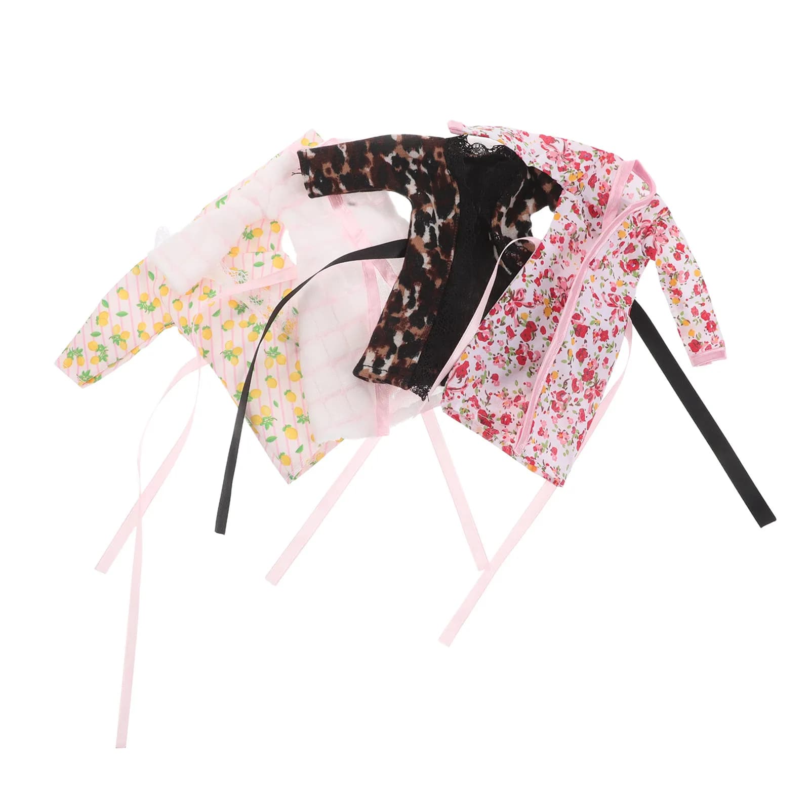 4 Sets of Mini Active Vents, Accessories for Dolls, Kit with Foulard and Towel, Miniature Dresses for Doll House