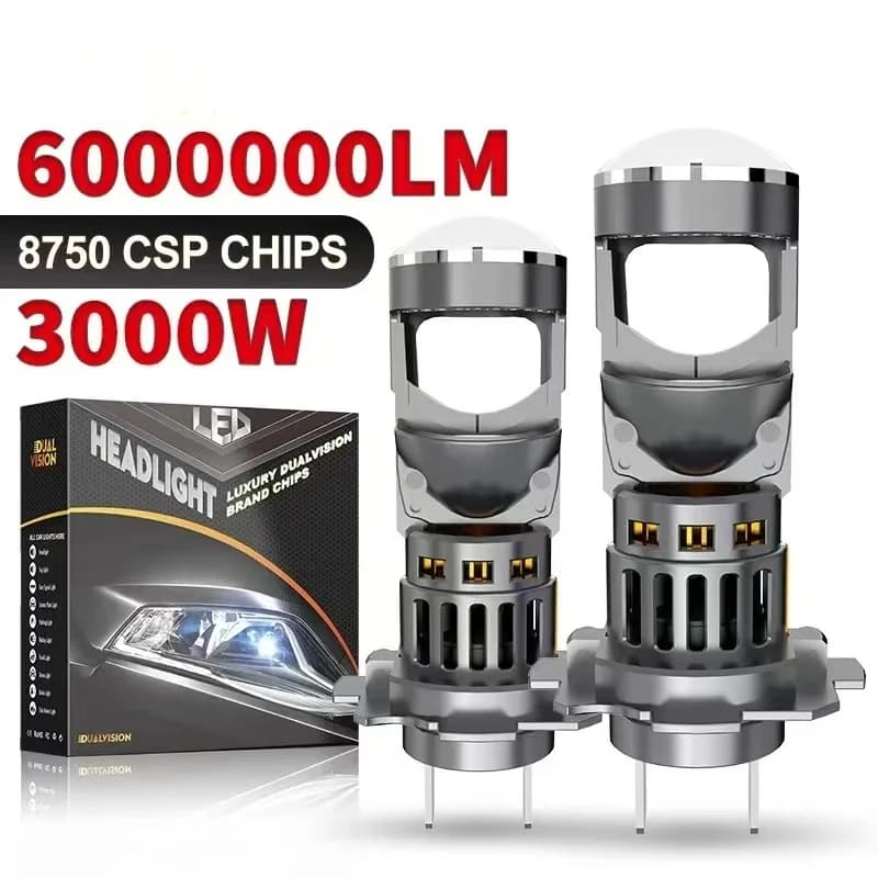 3000W H7 H4 LED Canbus Light 1:1 Mini Size Car Headlight With Projector Lens H11 H8 9005 9006 HB3 HB4 9012 Super Bright Fog Bulb