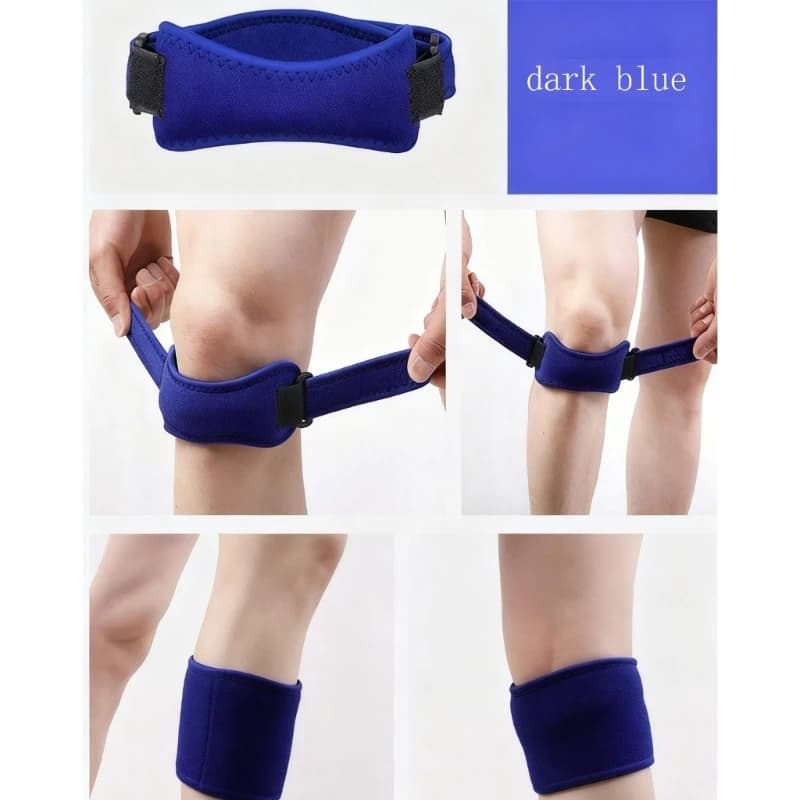 Ginocchiera rotulea imbottita in silicone per basket, ciclismo, escursionismo, cinturino supporto per ginocchio rotuleo e