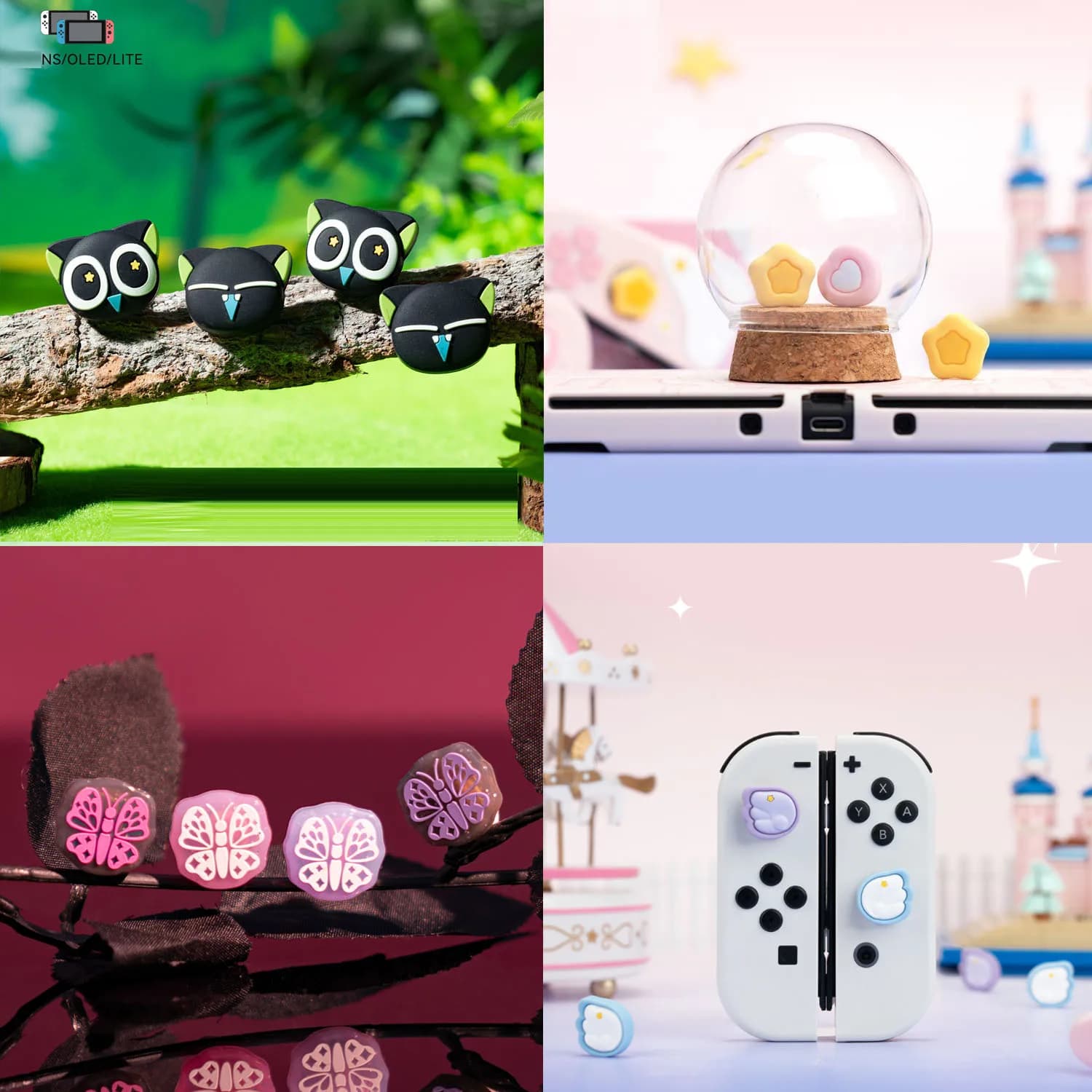 Lovely Silicone Thumb Stick Grip Cap Joystick Cover Protector per Switch NS Oled/Lite Joy-con Controller custodia morbida per levetta