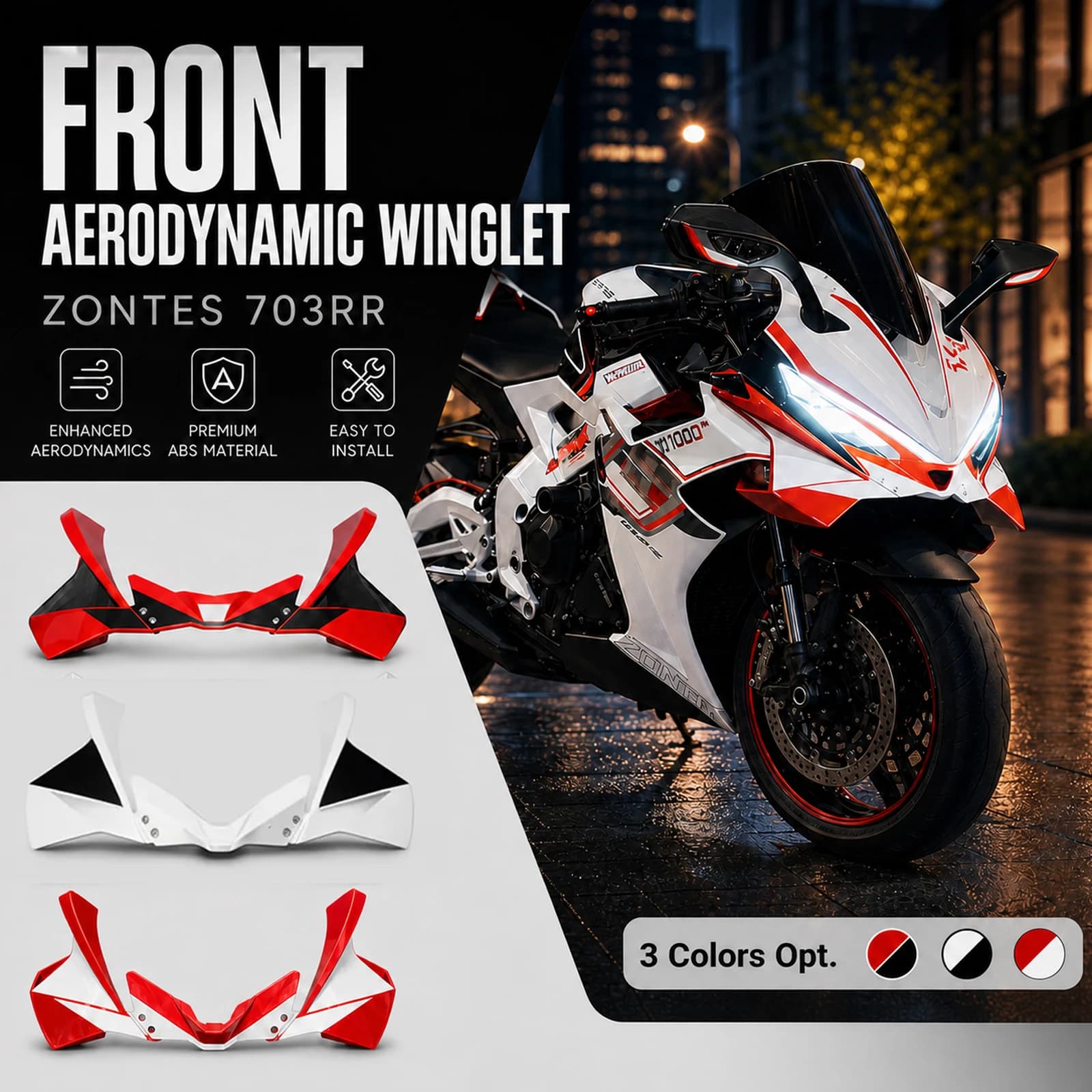 Front Lip Guide Cover For ZT703 703 RR ZT703RR ZONTES 703RR Motorcycle Downforce Winglet Aerodynamic Wing 703rr Front Spoiler