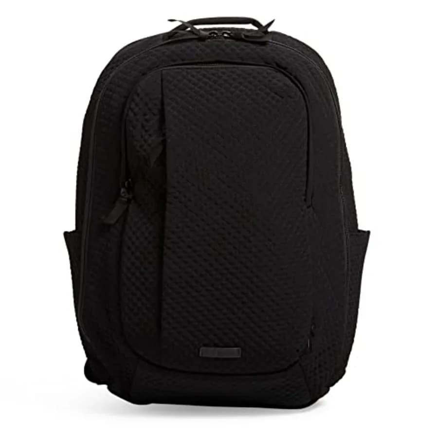 Large travel backpack in microfiber for women, classic black travel bag, unique size