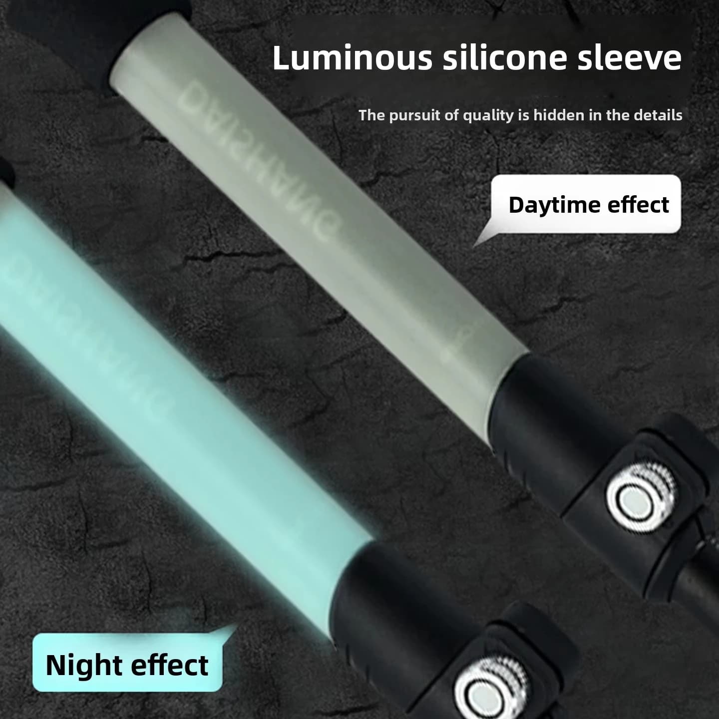 Glow in the Dark Folding Hiking Pole Silicone Handle Telescopic Lightweight Aluminum Alloy Outdoor Trekking Gear