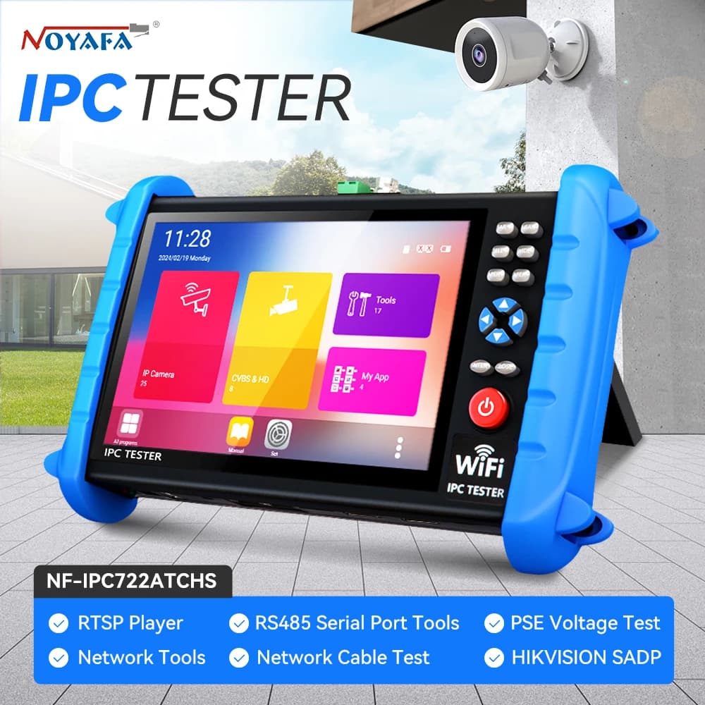 NOYAFA IPC CCTV Tester PTZ IP Camera Tester 8MP AHD CVI TVI SDI HDMI Input & Output Camera Security Monitor Network Cable Tester