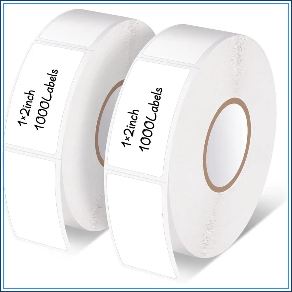 2000 Pcs Removable Freezer Labels, 1" x 2" Blank Stickers with Perforation, Waterproof Oil Resistant for Food Containers Jars Bottle
