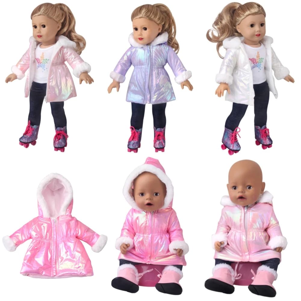 Abbigliamento per bambole invernali Piumino per bambola neonato da 43 cm adatto per bambola neonato da 14-18 pollici Cappotto da 1 pezzo Regalo di compleanno di Natale