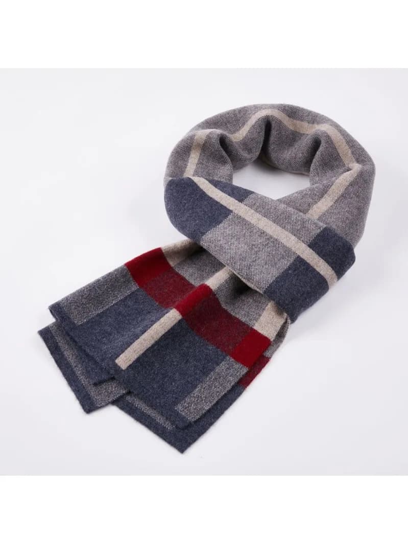 Men's Round-neck Pure Wool Scarf - Fashionable and Versatile for Autumn/Winter 2025 - 100% Warmth Neckwear