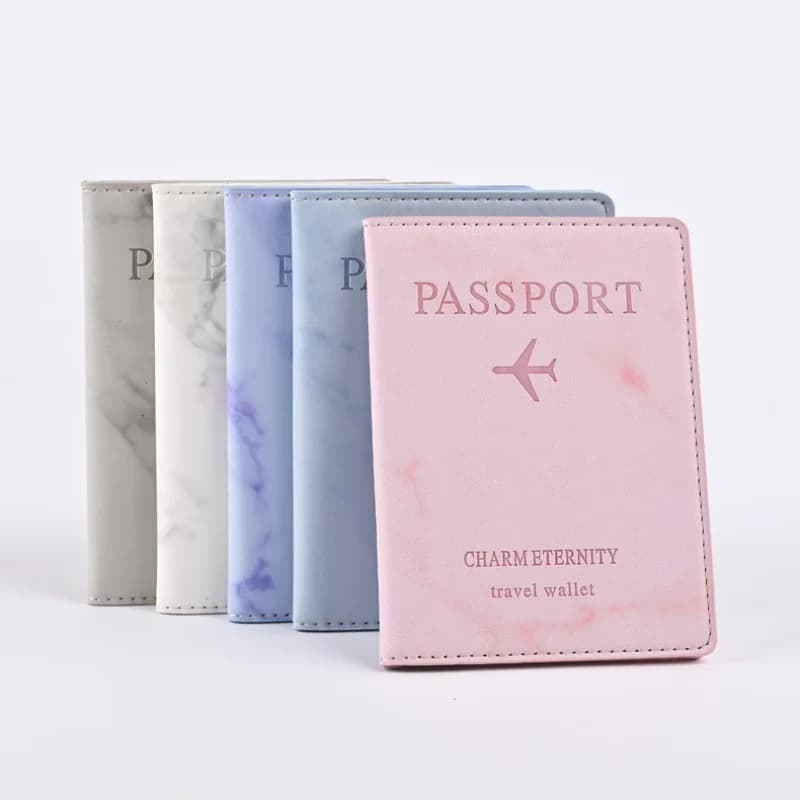 Nuovo modello in marmo Porta passaporto in pelle PU Porta passaporto per biglietti di moda Custodia protettiva per passaporto da viaggio Custodia per carte Portafoglio