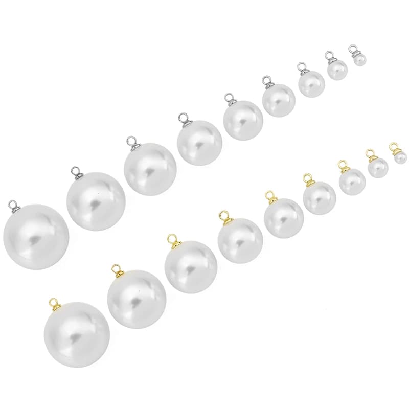 20 pcs Perle Imitation Pendants Earrings 6 8 10 12 16 18 20 mm Pendant Necklace for Creation Jewelry Bracelets
